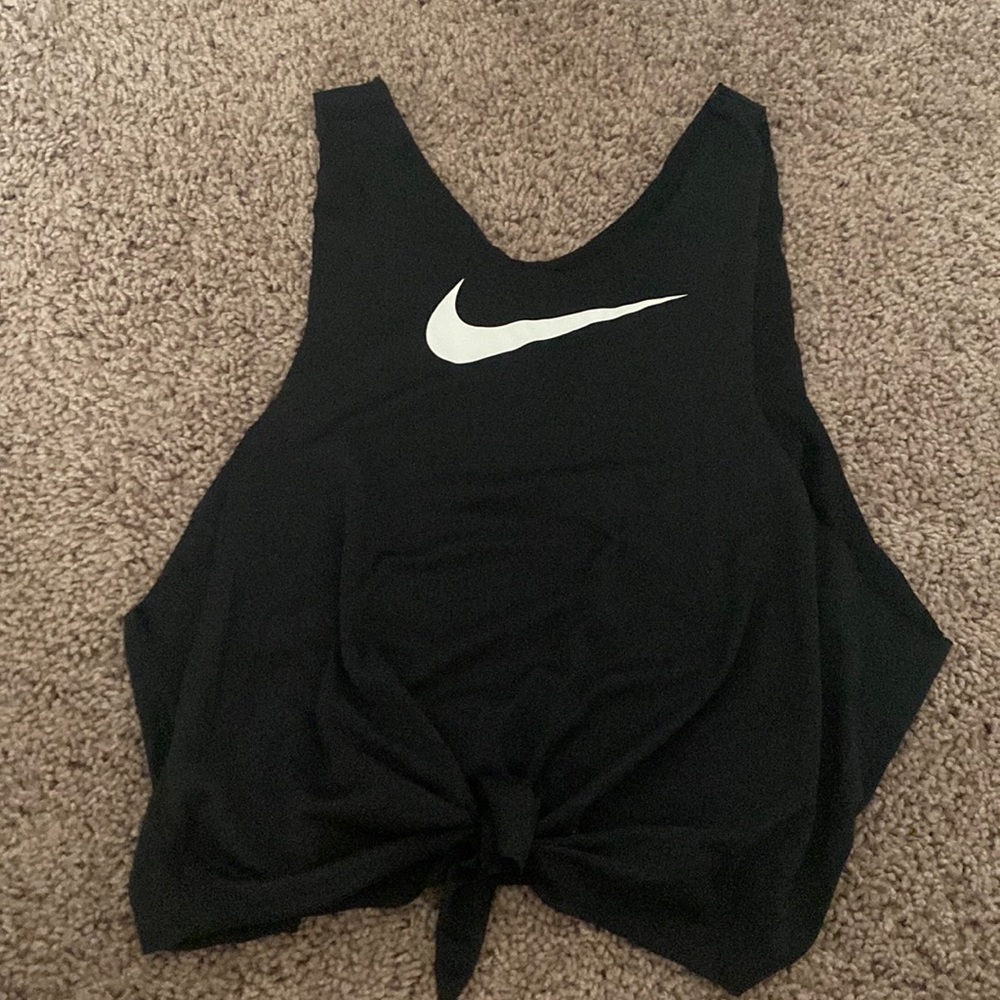 Rough cut nike drifit tank top women tie front
